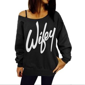 Wifey Off Shoulder Sweatshirt